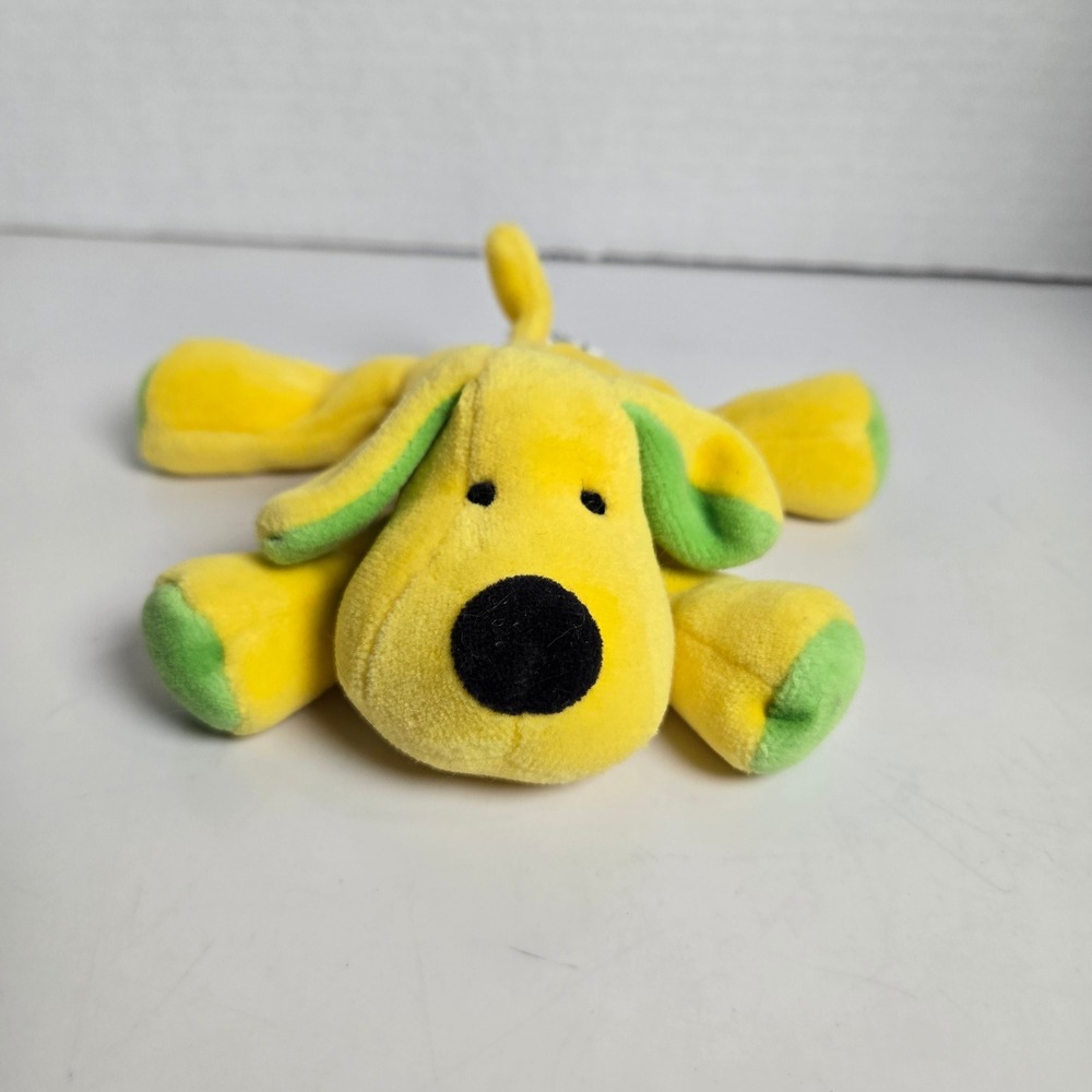 1997 Mary Meyer Cotton Club NOODLES Yellow Green Dog 6" Plush Vintage Rare